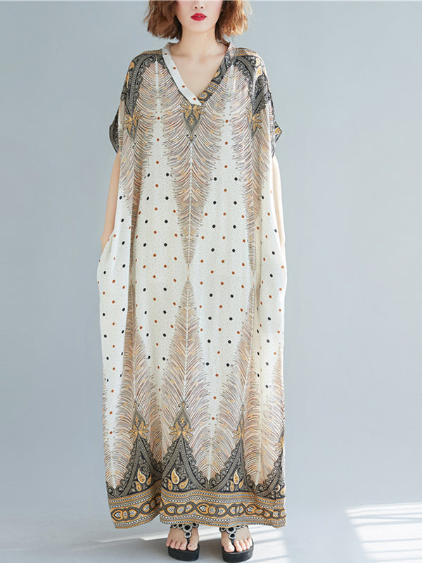 Rhombus Sprout Kaftan Dress