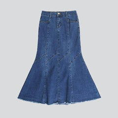 Women's fishtail denim skirt