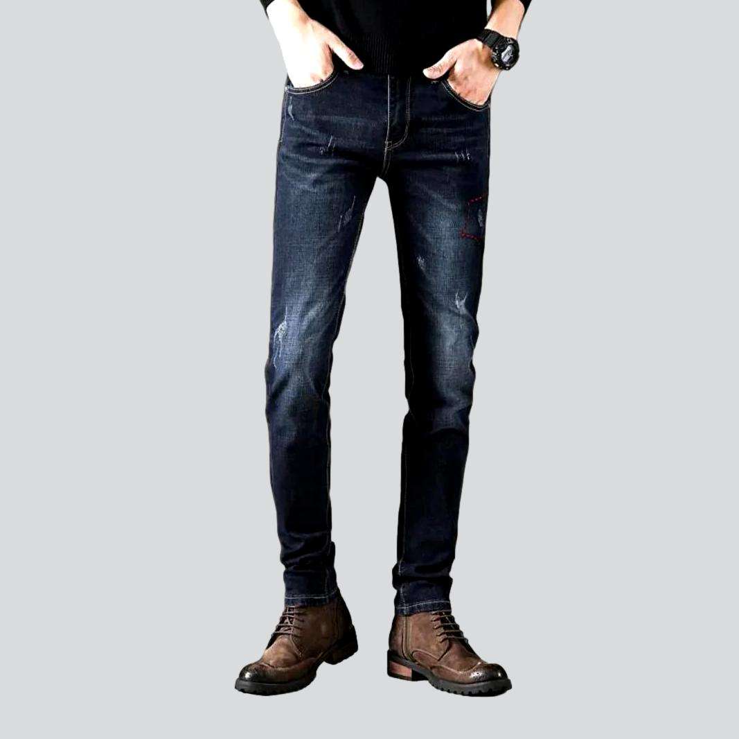 Whiskered skinny men's jeans