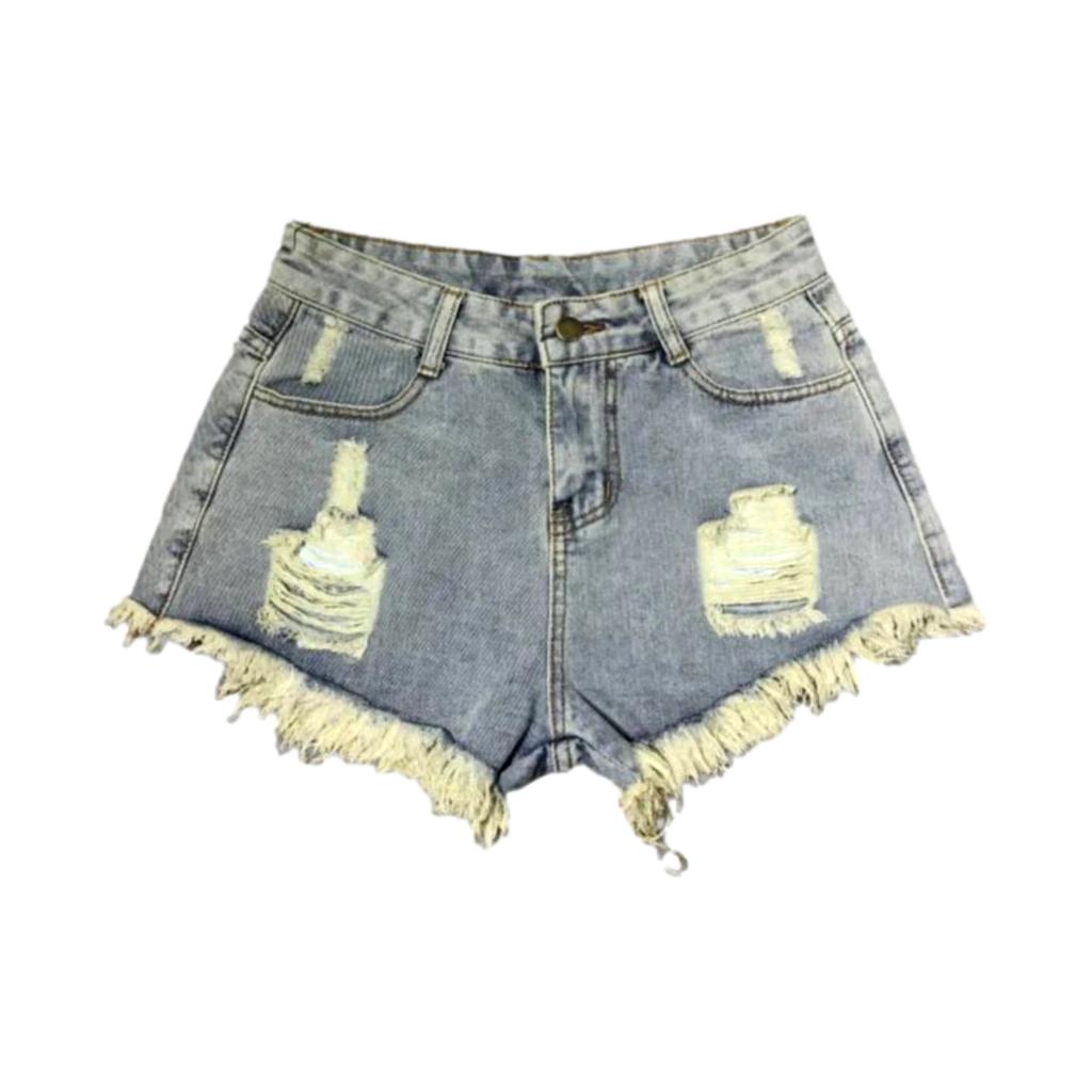 Y2k Distressed Damen Jeansshorts