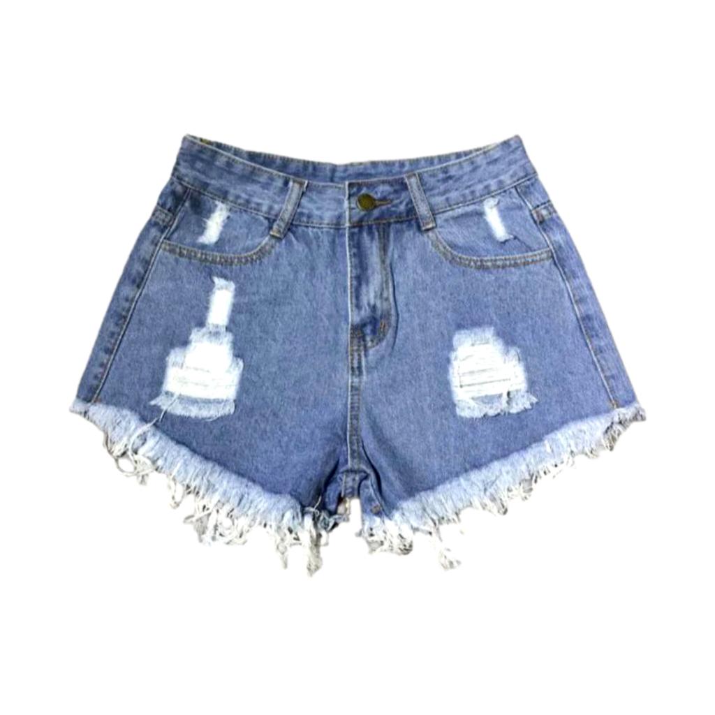 Y2k Distressed Damen Jeansshorts