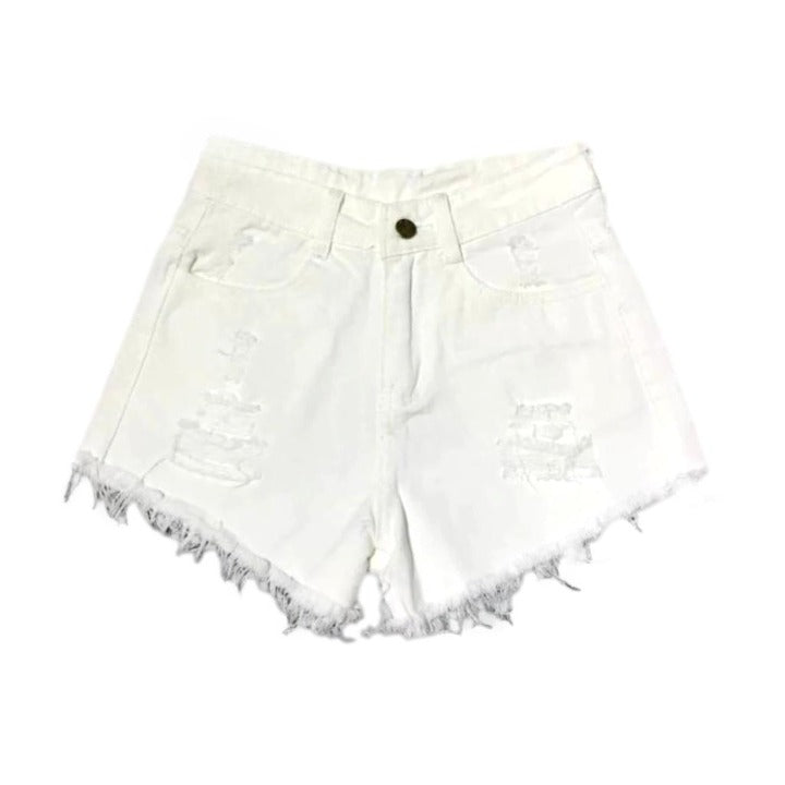 Y2k Distressed Damen Jeansshorts