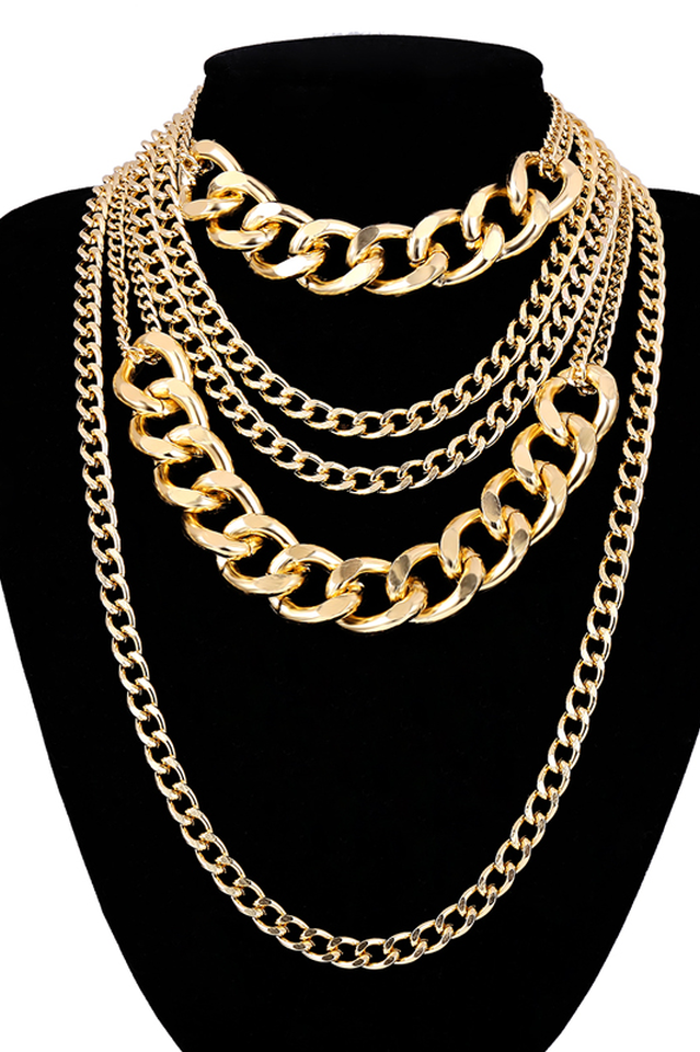 Gothic Layered Baroque Chain Necklace