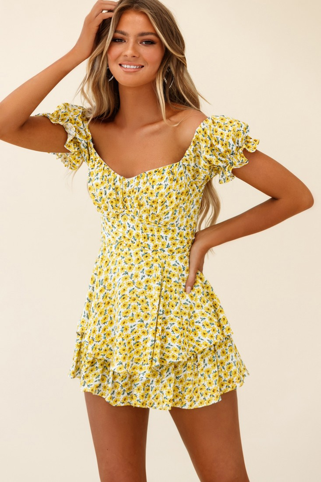 Off Shoulder Tie Back Romper