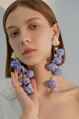 Boucles d'oreilles pendantes en forme de fleur