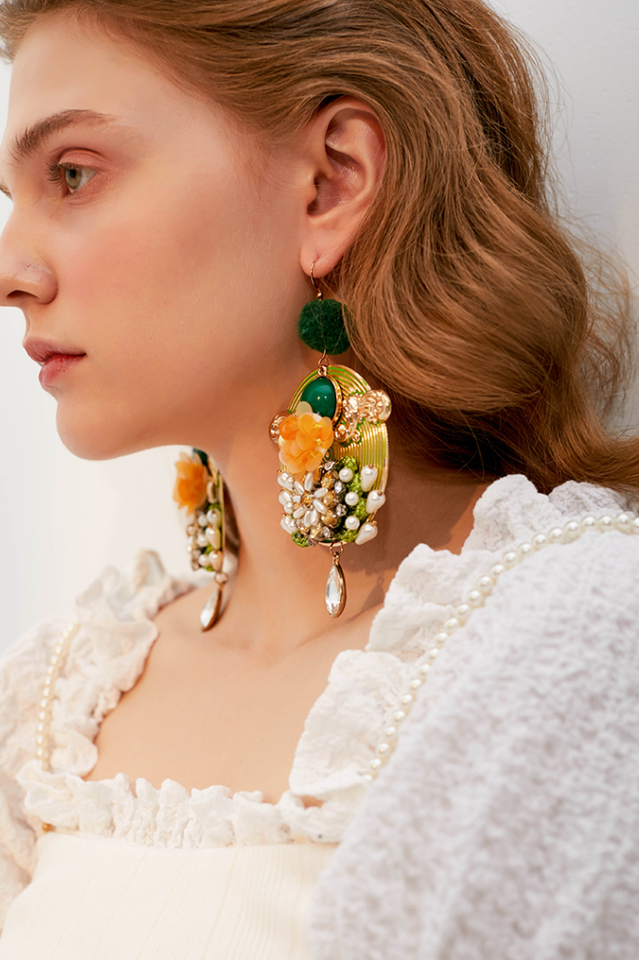 Boucles d'oreilles à fleurs de Bohème 