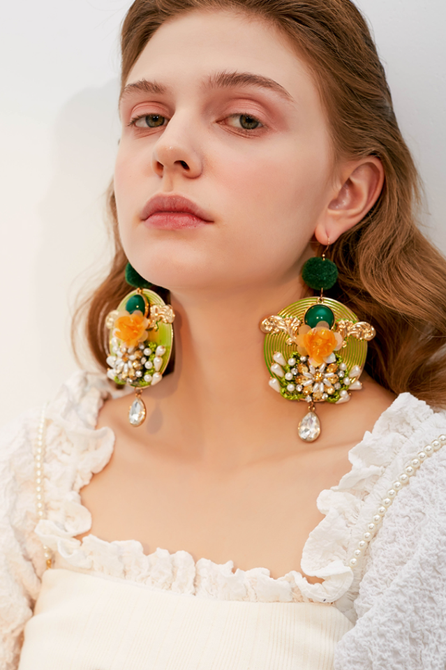 Boucles d'oreilles à fleurs de Bohème 