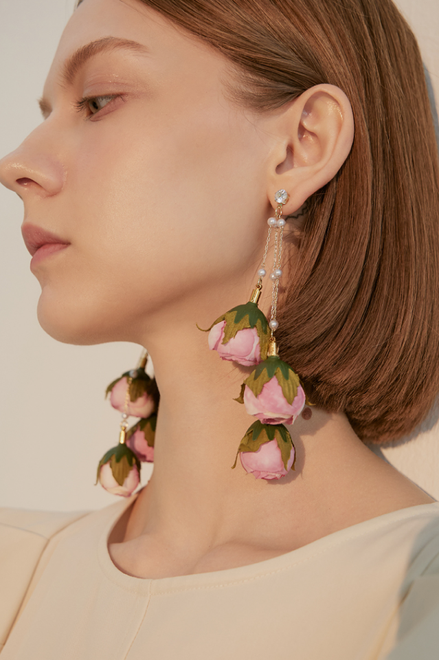 Rose Tassel Earrings