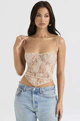 Cream Paisley Lace Top