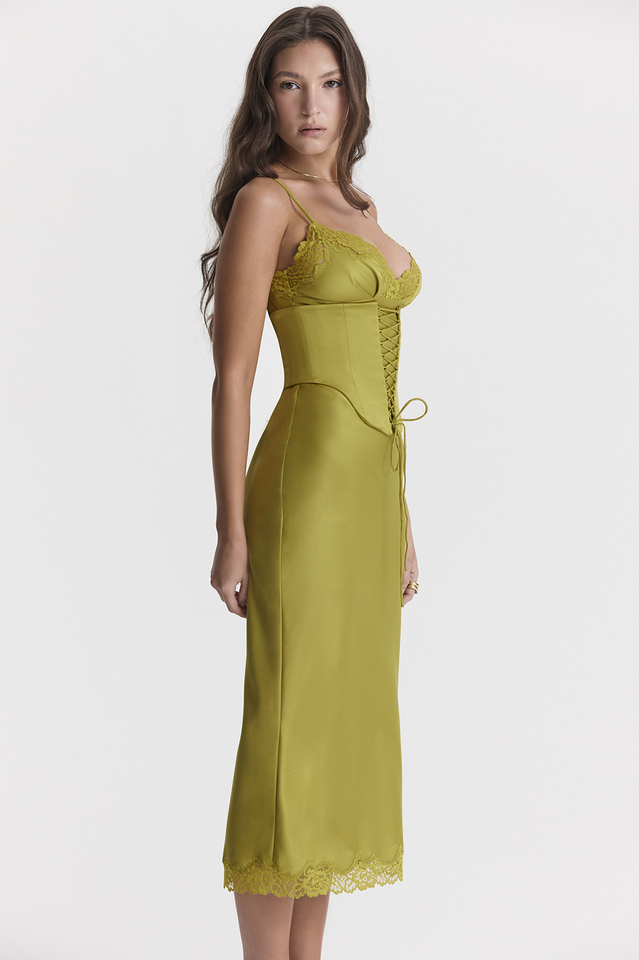 Salma Satin Slip Midi Dress