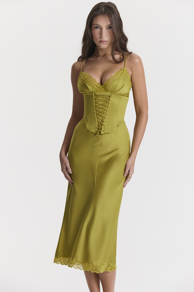 Robe mi-longue en satin Salma