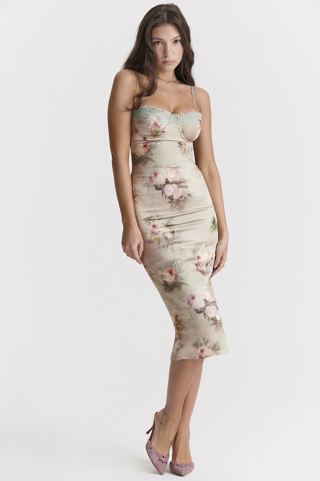 Venus Vintage Floral Midi Dress