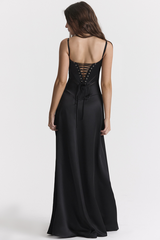 Anabella Black Lace Up Maxi Dress  DVL Shop