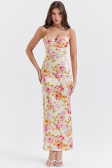 Robe longue fleurie ivoire Josefina