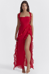 Ariel Cherry Pleated Maxi Dress