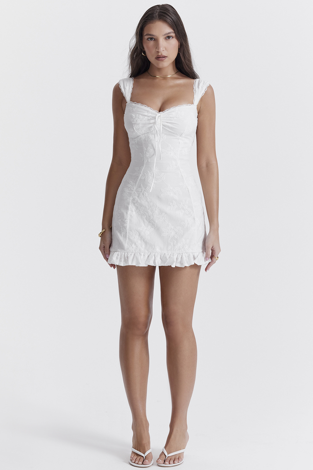 Odessa White Embroidered Mini Dress