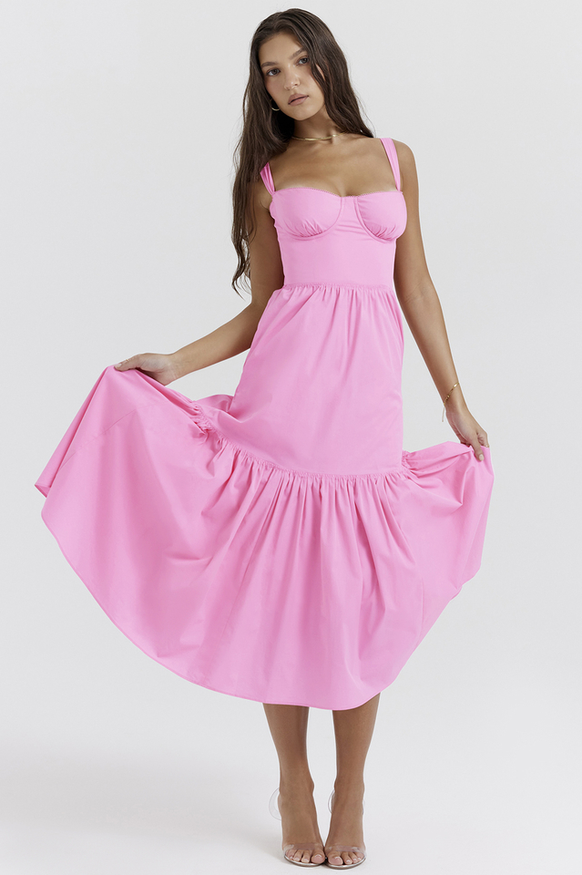 Elia French Pink Midi-Sommerkleid