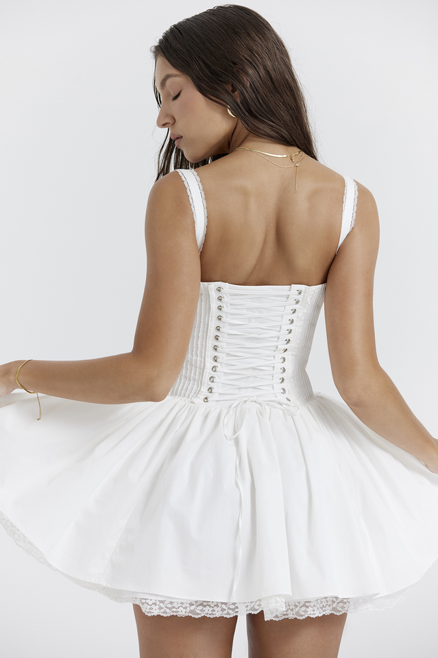 Pietra White Corset Mini Dress