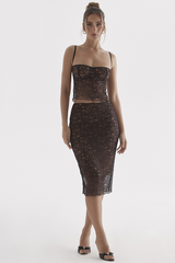 Jacinta Lace Camisole Top + Midi Skirt Set