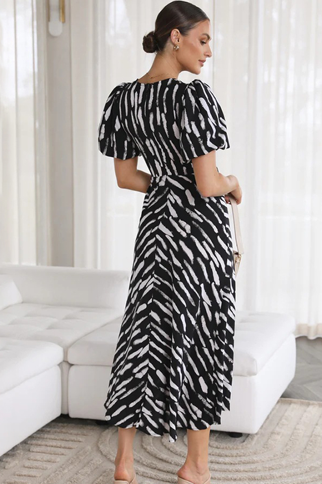 Robe mi-longue Paysley