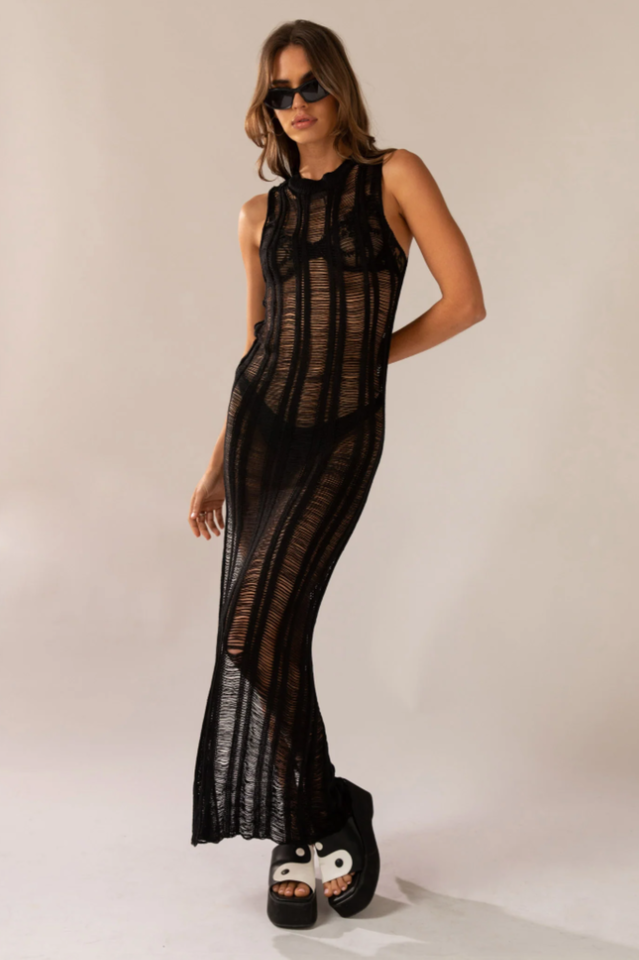 Perri Ladder Knit Maxi Dress