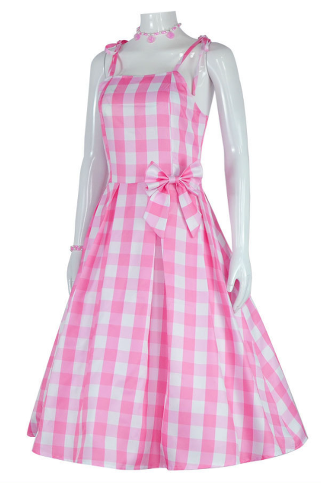 Robe à carreaux rose du film Barbie Margot