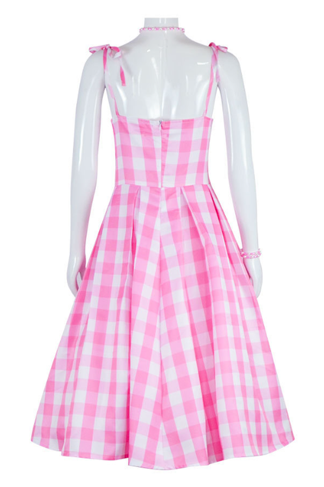 Robe à carreaux rose du film Barbie Margot