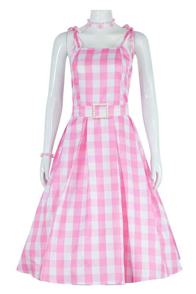 Barbie Movie Margot – Rosa kariertes Kleid