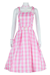 Robe à carreaux rose du film Barbie Margot