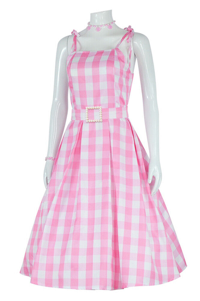 Barbie Movie Margot – Rosa kariertes Kleid