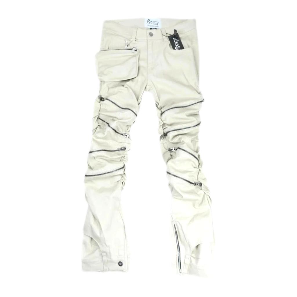 Zippered men's fashion jeans