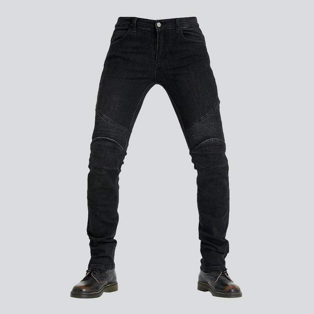 Wear resistant men's moto jeans