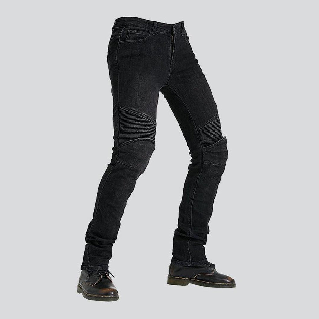 Wear resistant men's moto jeans