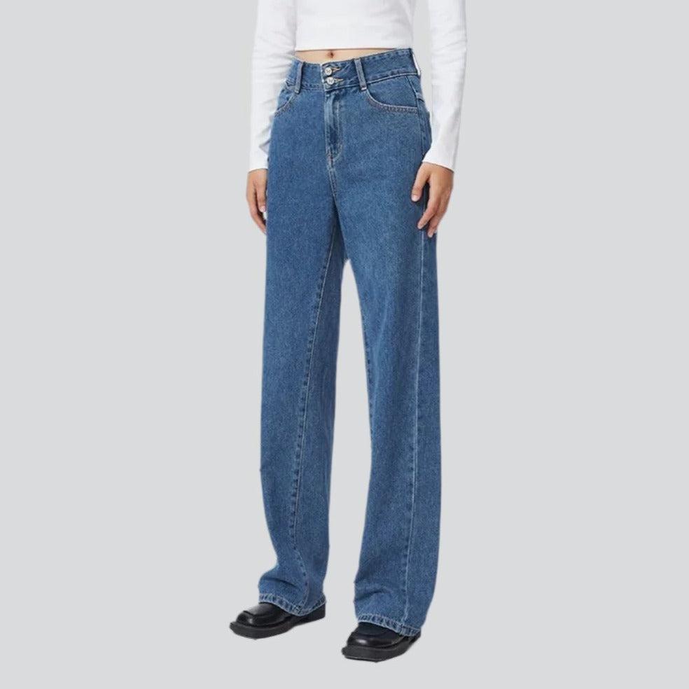 Pantalon en jean à jambe large pour femme