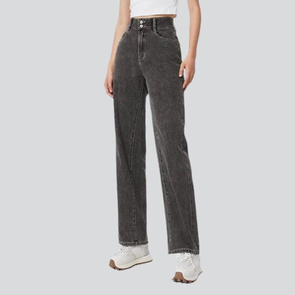 Pantalon en jean à jambe large pour femme