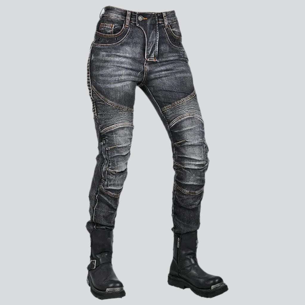 Jean biker à moustaches pour homme