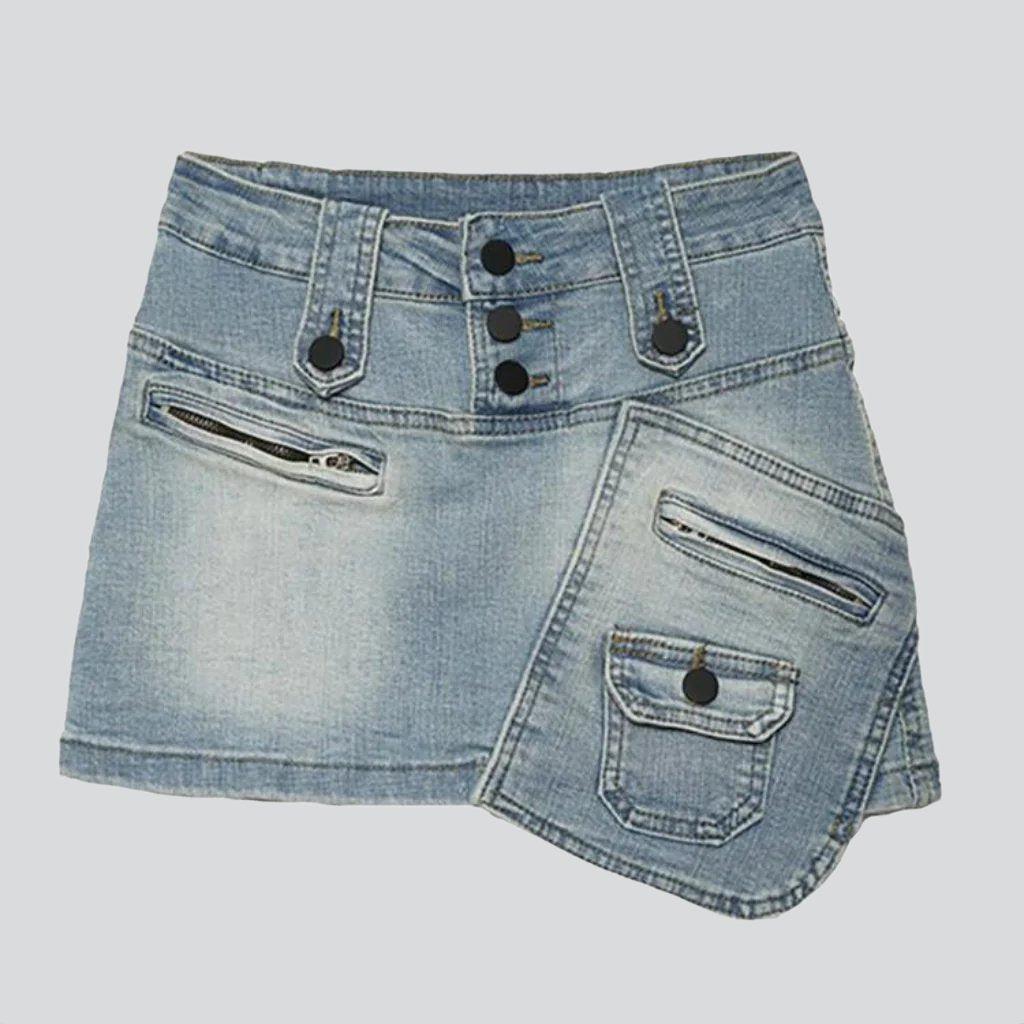 Urbaner Jeansrock mit Reißverschlusstasche