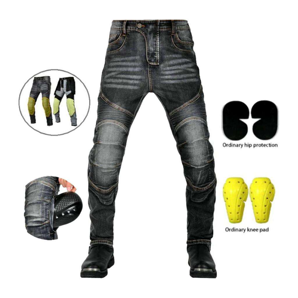 Herren-Bikerjeans mit Schnurrbart