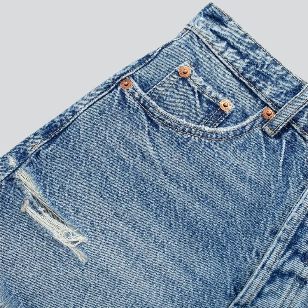 Y2k Distressed-Jeansshorts für Damen