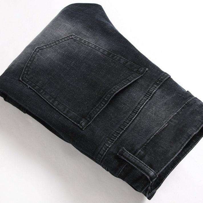 Weiße Bikerjeans für Herren mit Patch