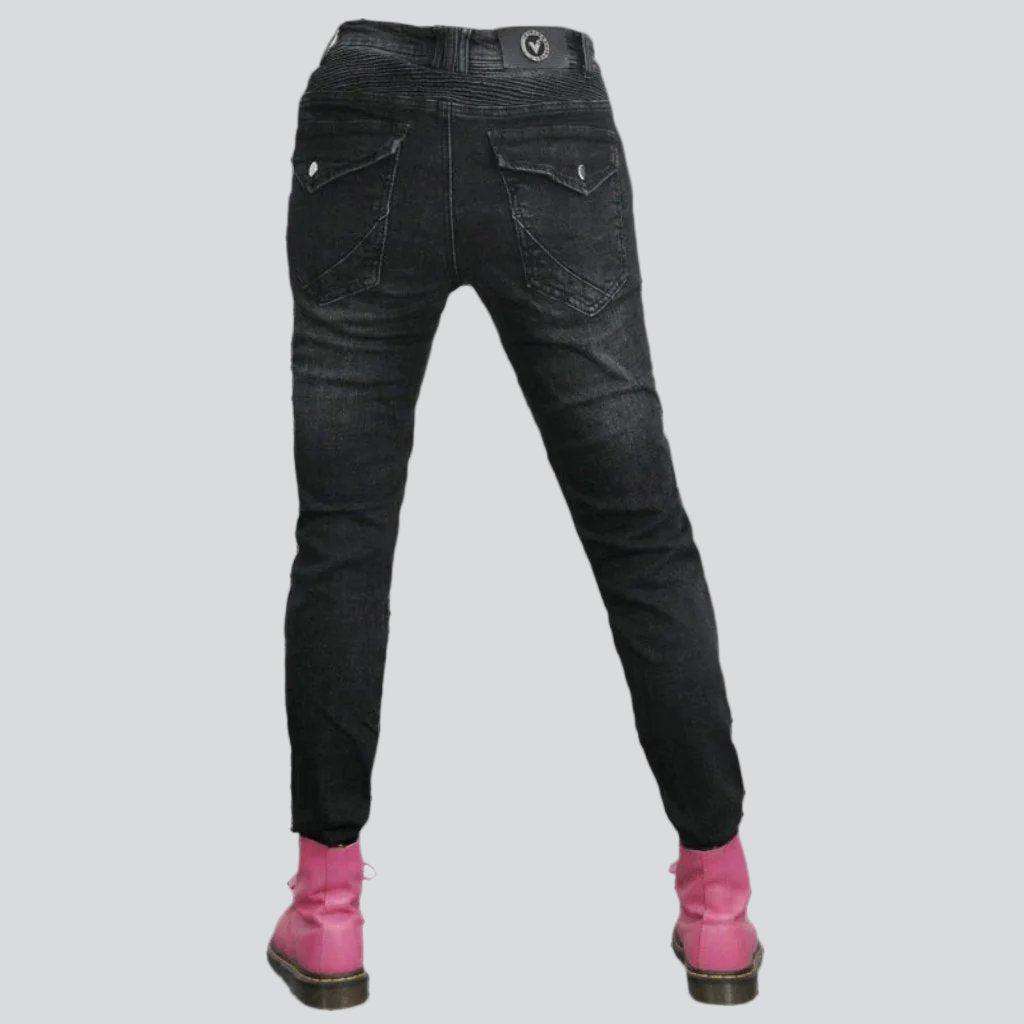 Strapazierfähige Damen-Bikerjeans