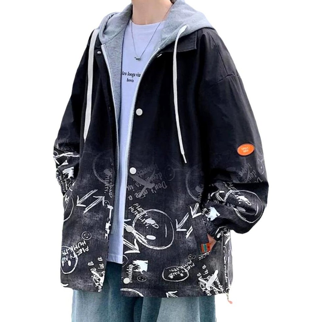 Y2k oversized denim jacket for men