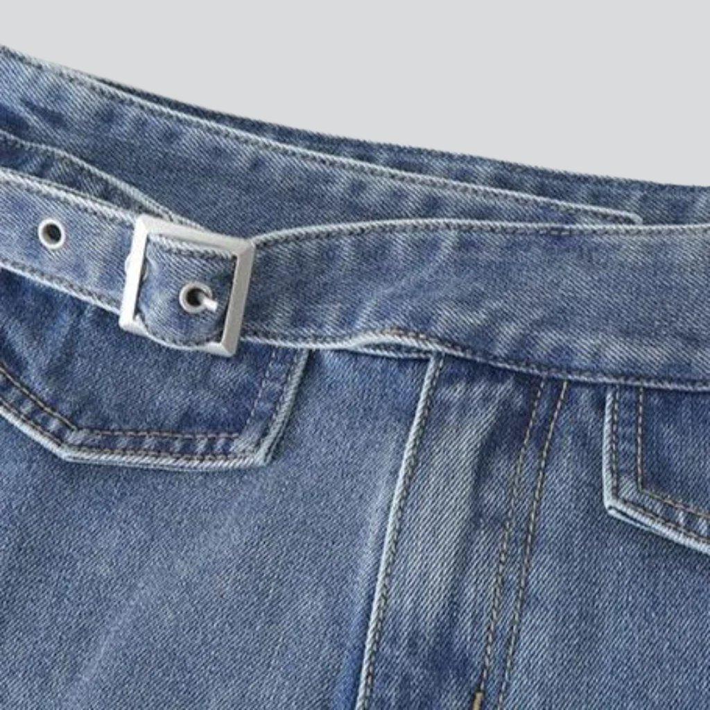 Short femme avec ceinture en jean