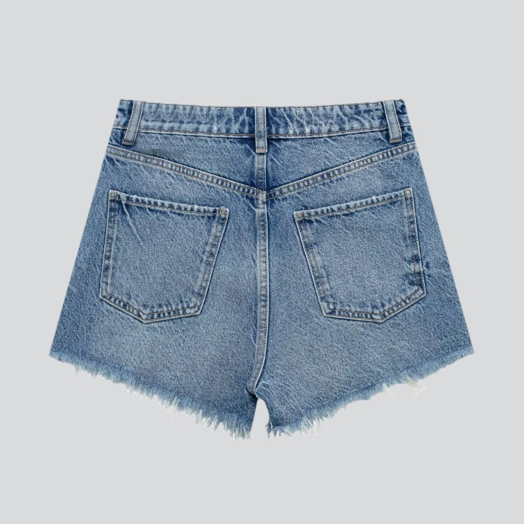 Y2k Distressed-Jeansshorts für Damen