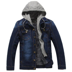 Winter-Jeansjacke mit Kapuze für Herren