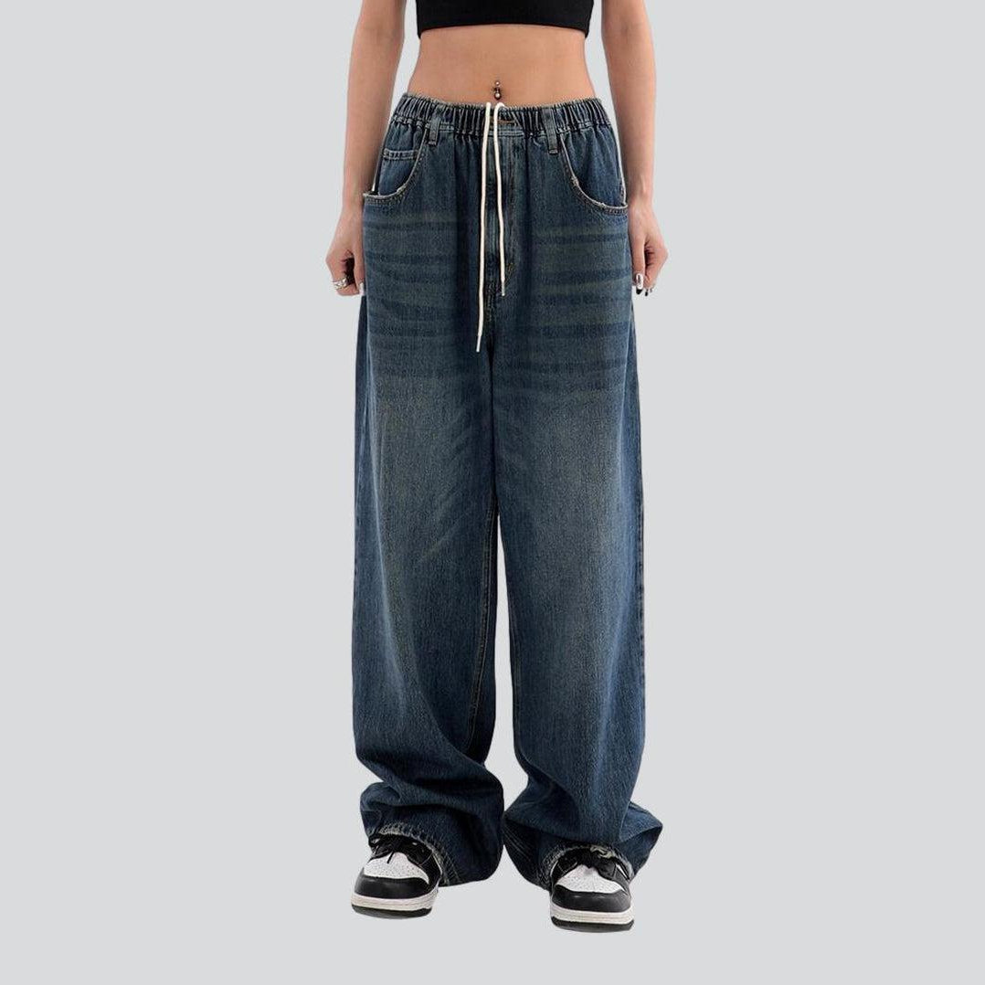 Damen Baggy-Jeans mit Kordelzug