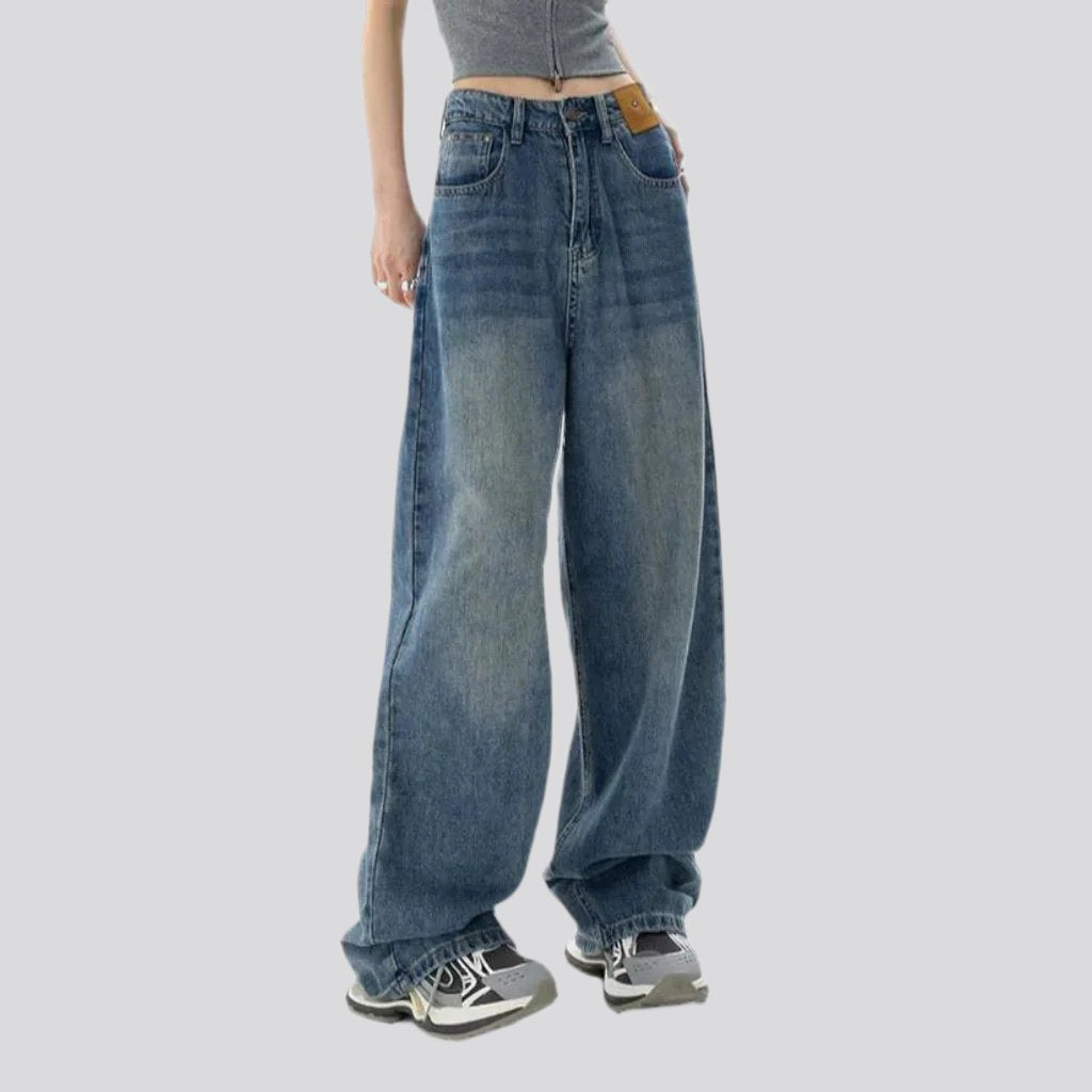 Baggy-Jeans mit Whiskers für Damen