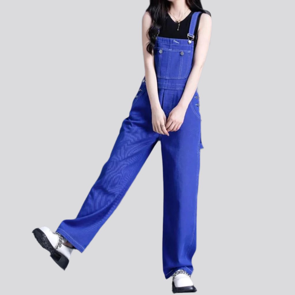 Y2k baggy denim jumpsuit for ladies