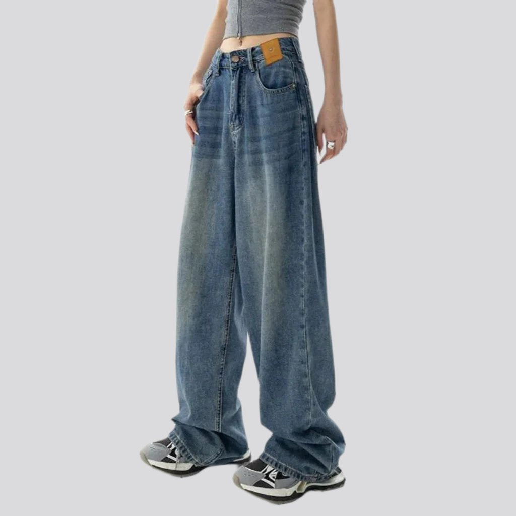 Baggy-Jeans mit Whiskers für Damen