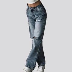 Whiskered grunge jeans for ladies